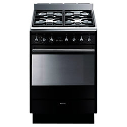 Smeg SUK61MBL8 Dual Fuel Cooker, Gloss Black